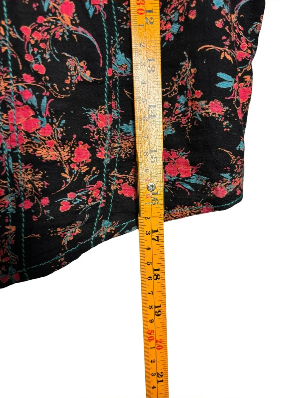 Free People Monica Floral Cropped Top Corset Black Cotton Boho Small Western